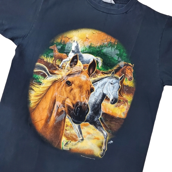 Vintage CREATIVE APPAREL Concepts Shirt RUNNING HORSES - Picture 2 of 5